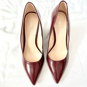 Nine West shoes, wine color, 3.5 inch heels